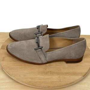 NWOT Franco Sarto Women’s Harlow Suede Loafers Taupe Gray – Size 9.5M